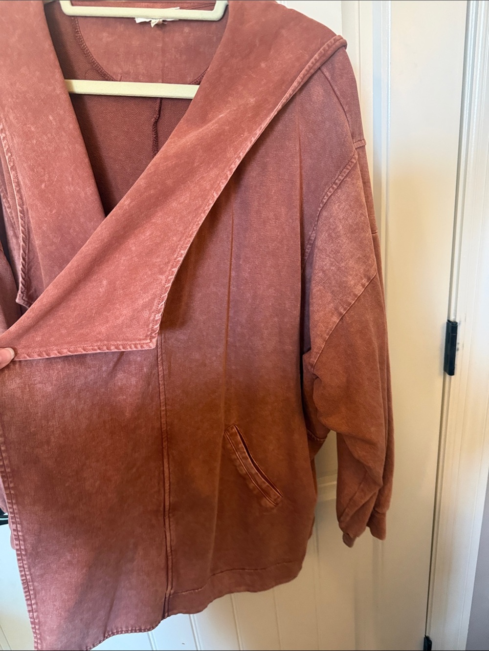 easel mineral Washed Rust Open-Front Cardigan Jacket - Picture 3 of 8